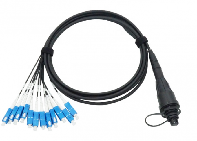 La correction imperméable d'IP 68 ODVA MPO-SC FTTA attachent le câble 1 d'évasion de 12 fibres