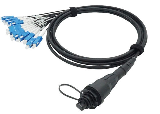 IP 68 Waterproof ODVA MPO-SC FTTA Patch Cord 12 Fibers Breakout Cable